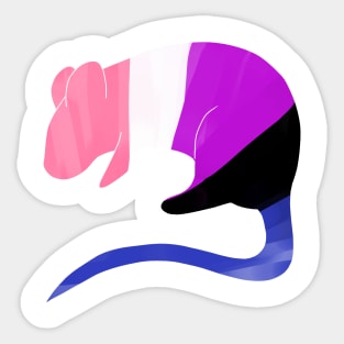 Genderfluid Pride Rat Sticker